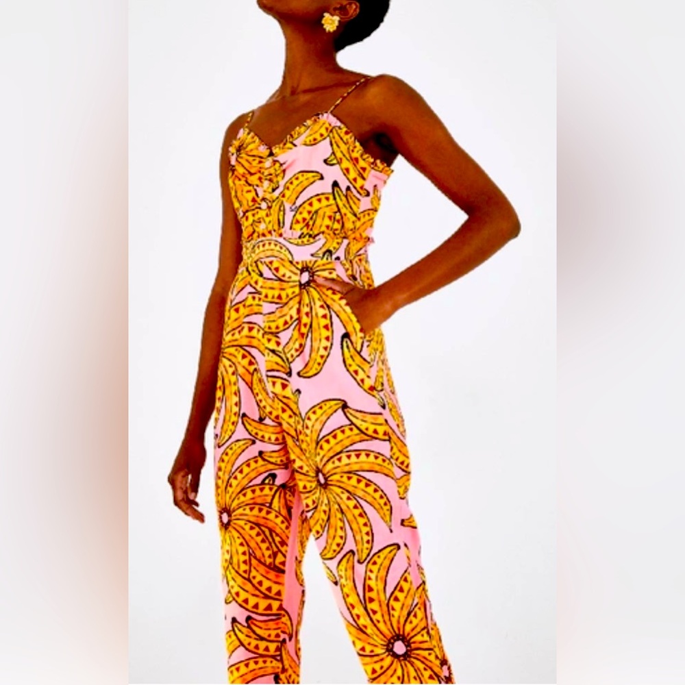 Farm Rio Pink Banana Jumpsuit xs